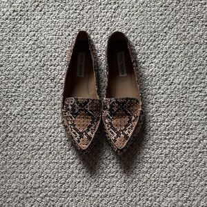 Steve Madden Snakeskin Loafers - Tan and Black